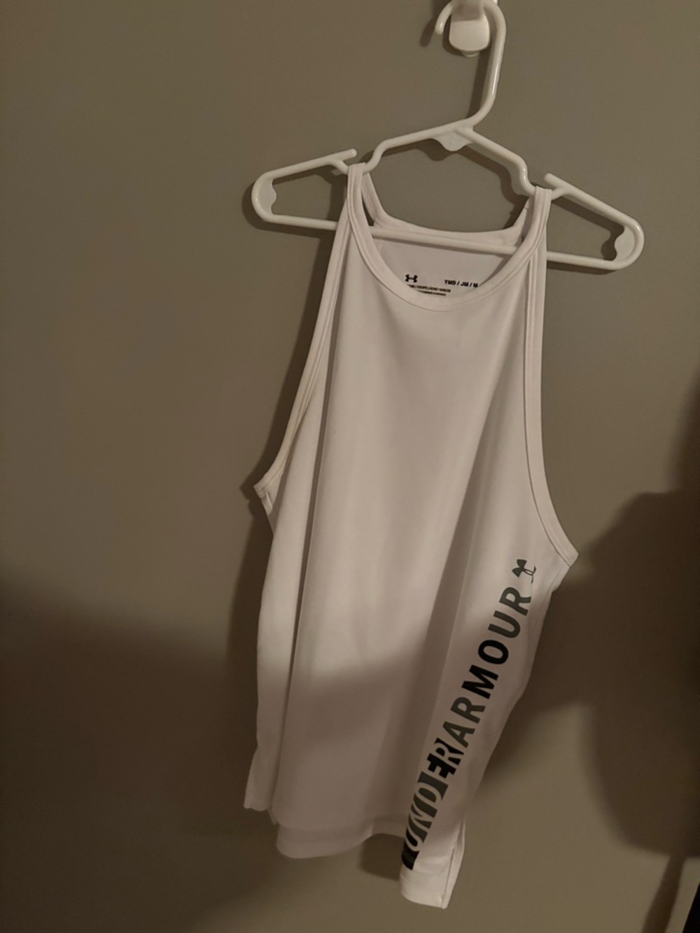 Under Armour White Athletic Tank with Side Logo